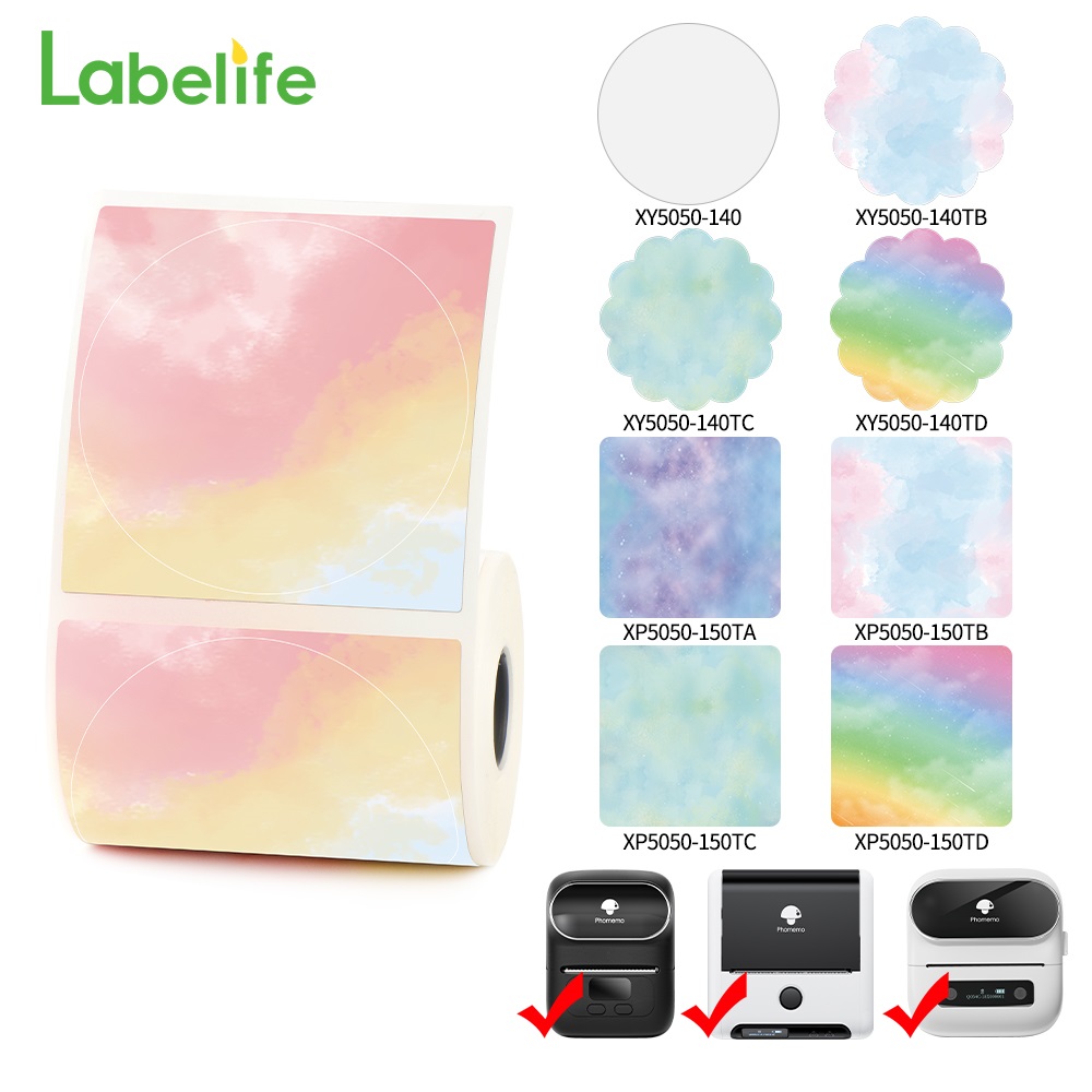 Round Sticker Thermal Labels Colored - Etiqueta Adesiva Térmica Redonda Colorida M110