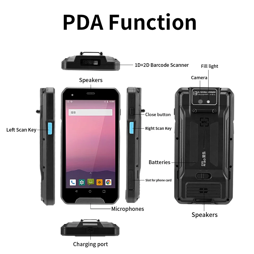 Handheld Pda Scanner Android Barcode - 2026 Android 9.0 Dispositivo IP67 Terminal