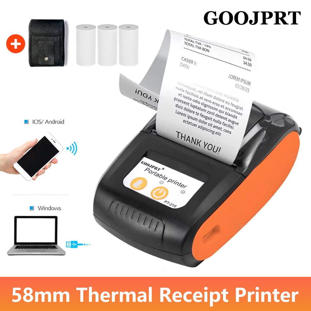 Bluetooth Portable Thermal Receipt Printer 58Mm - Impressora Térmica Mini Portátil GOOJPRT 58mm