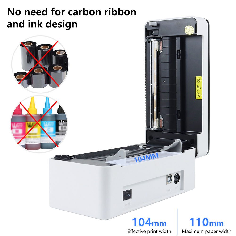 Barcode Printer Direct Thermal 110Mm - Nova Impressora Térmica Portátil Xprinter XP-D463B