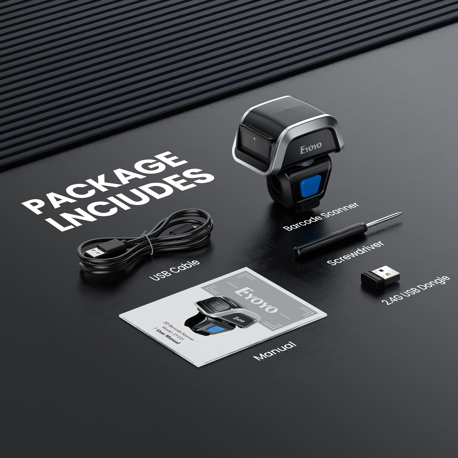 Wireless Barcode Scanner 2D Qr Laser - Scanner de Código de Barras Portátil