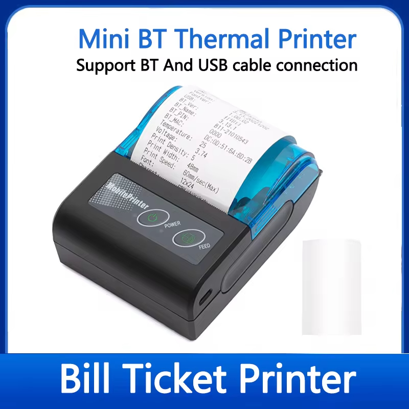 Bluetooth Portable Thermal Receipt Printer 58Mm - Impressora térmica portátil de recibos, 58mm,