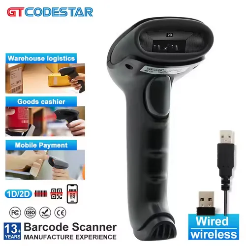 Leitor de Código de Barras Sem - Wireless Barcode Scanner 2D Qr Laser avaliação e preço