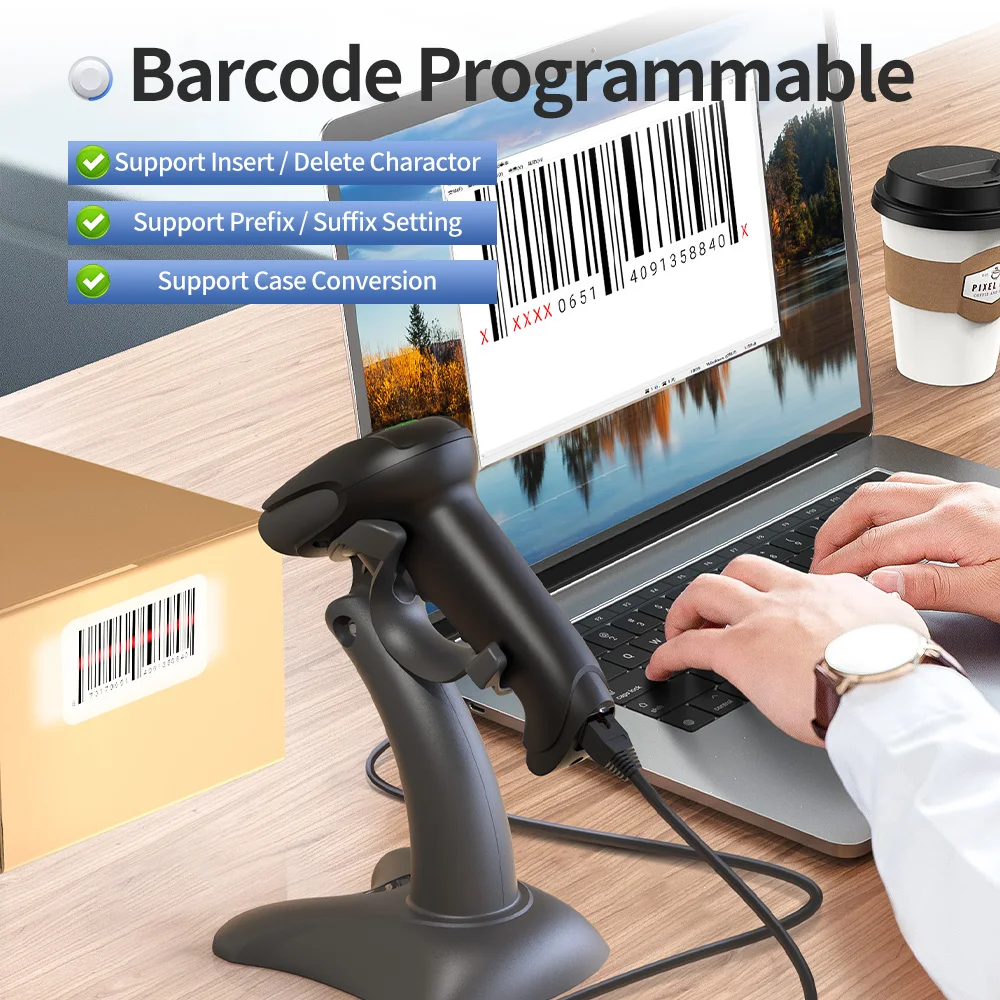 Leitor de Código de Barras Sem - Wireless Barcode Scanner 2D Qr Laser avaliação e preço