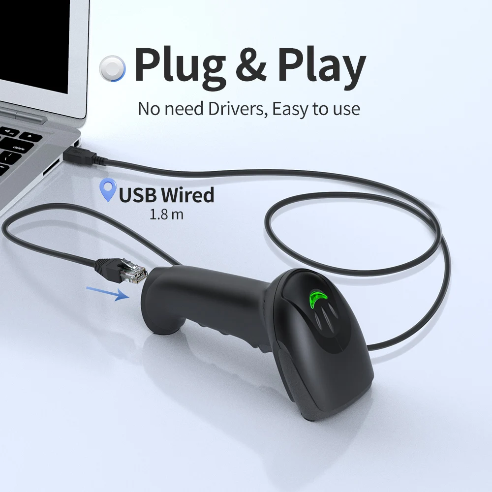 Leitor de Código de Barras Sem - Wireless Barcode Scanner 2D Qr Laser avaliação e preço