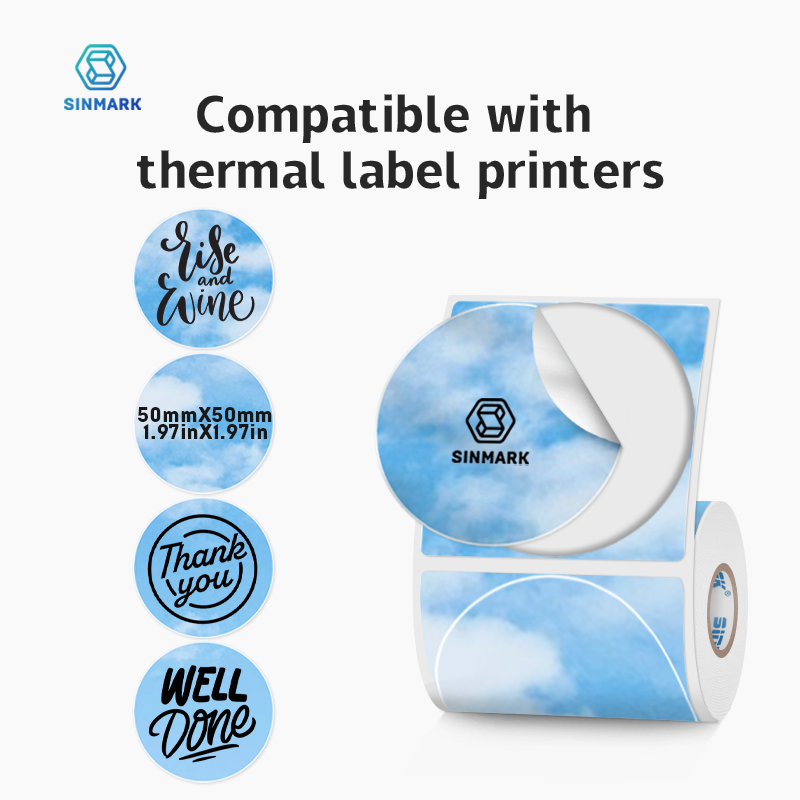50mm redondo colorido etiqueta - Round Sticker Thermal Labels Colored avaliação e preço