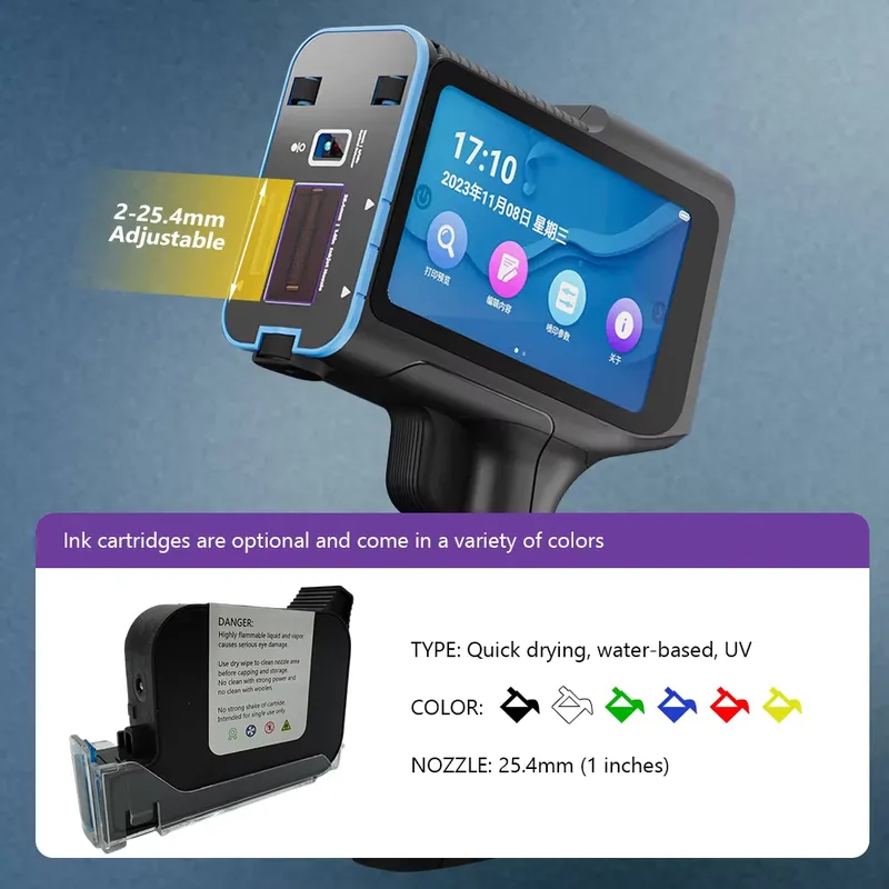 Impressora de jato de tinta po - Handheld Inkjet Date Code Printer Gun avaliação e preço