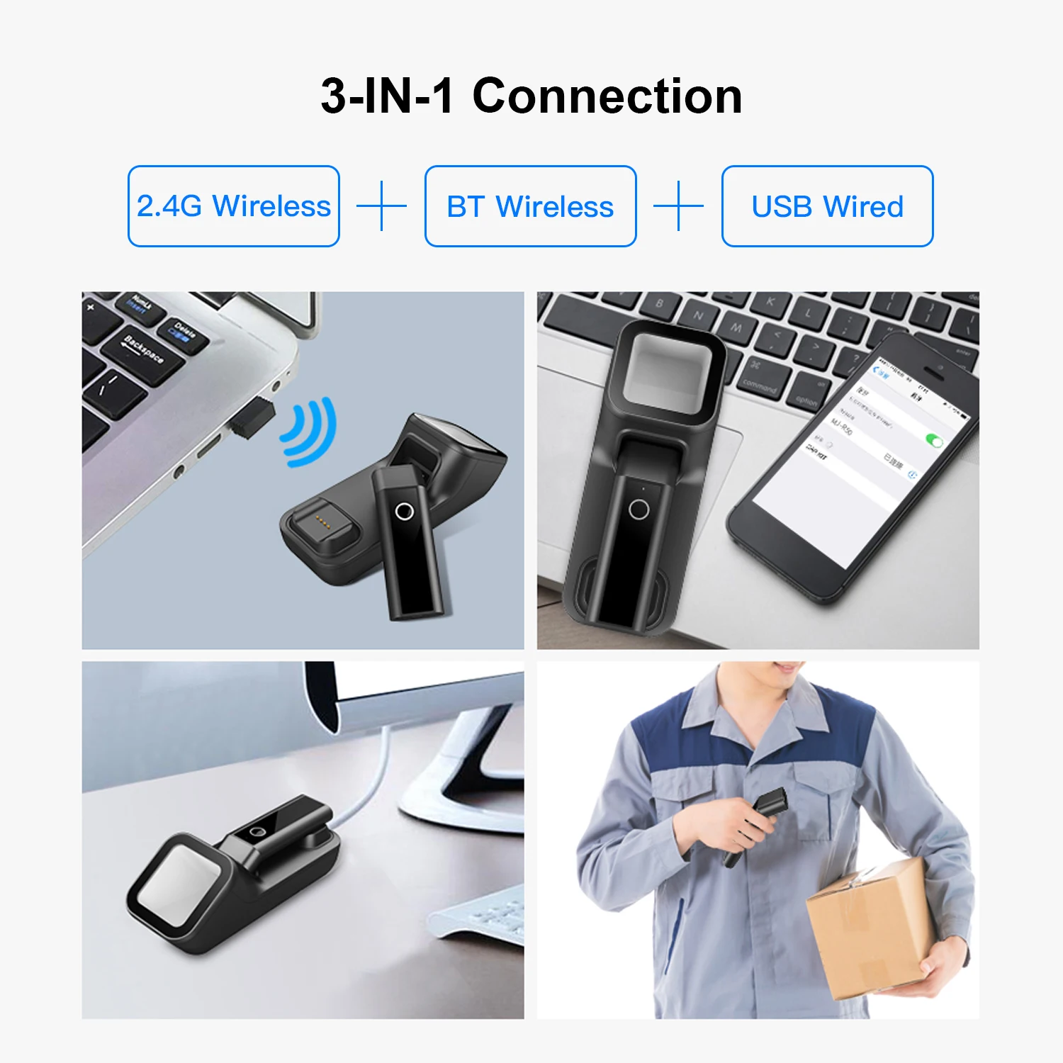 Leitor de Código de Barras Sem - Wireless Barcode Scanner 2D Qr Laser avaliação e preço