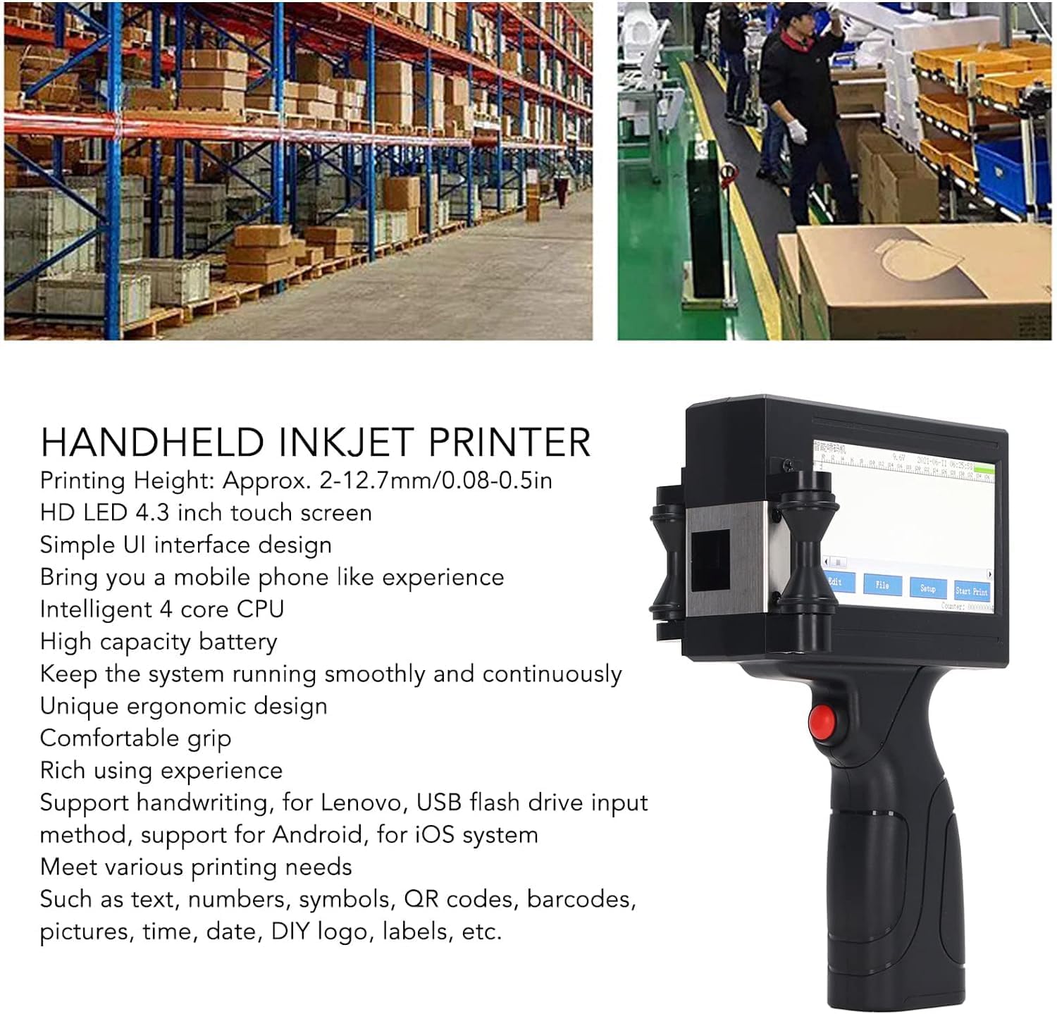 Pistola de impressora jato de  - Handheld Inkjet Date Code Printer Gun avaliação e preço