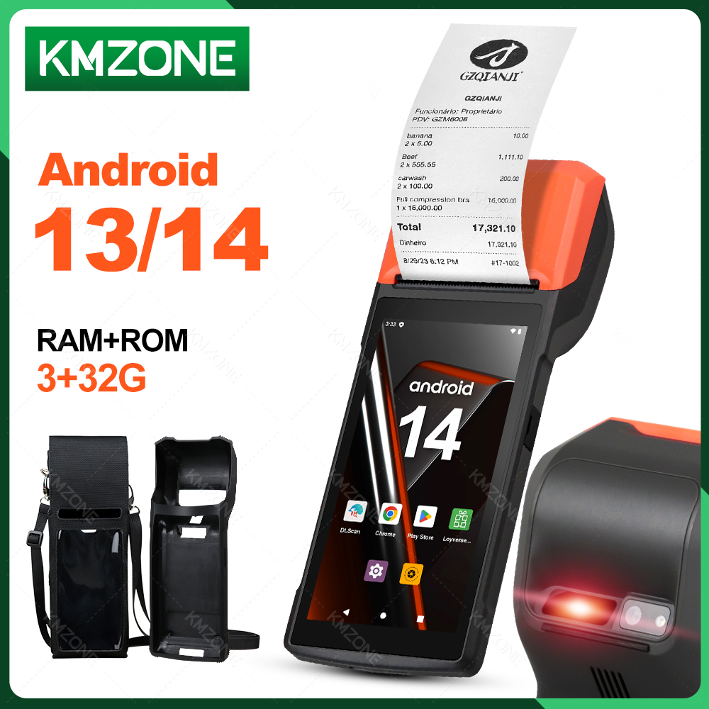 Impressora portátil android 13 - Handheld Pda Scanner Android Barcode avaliação e preço