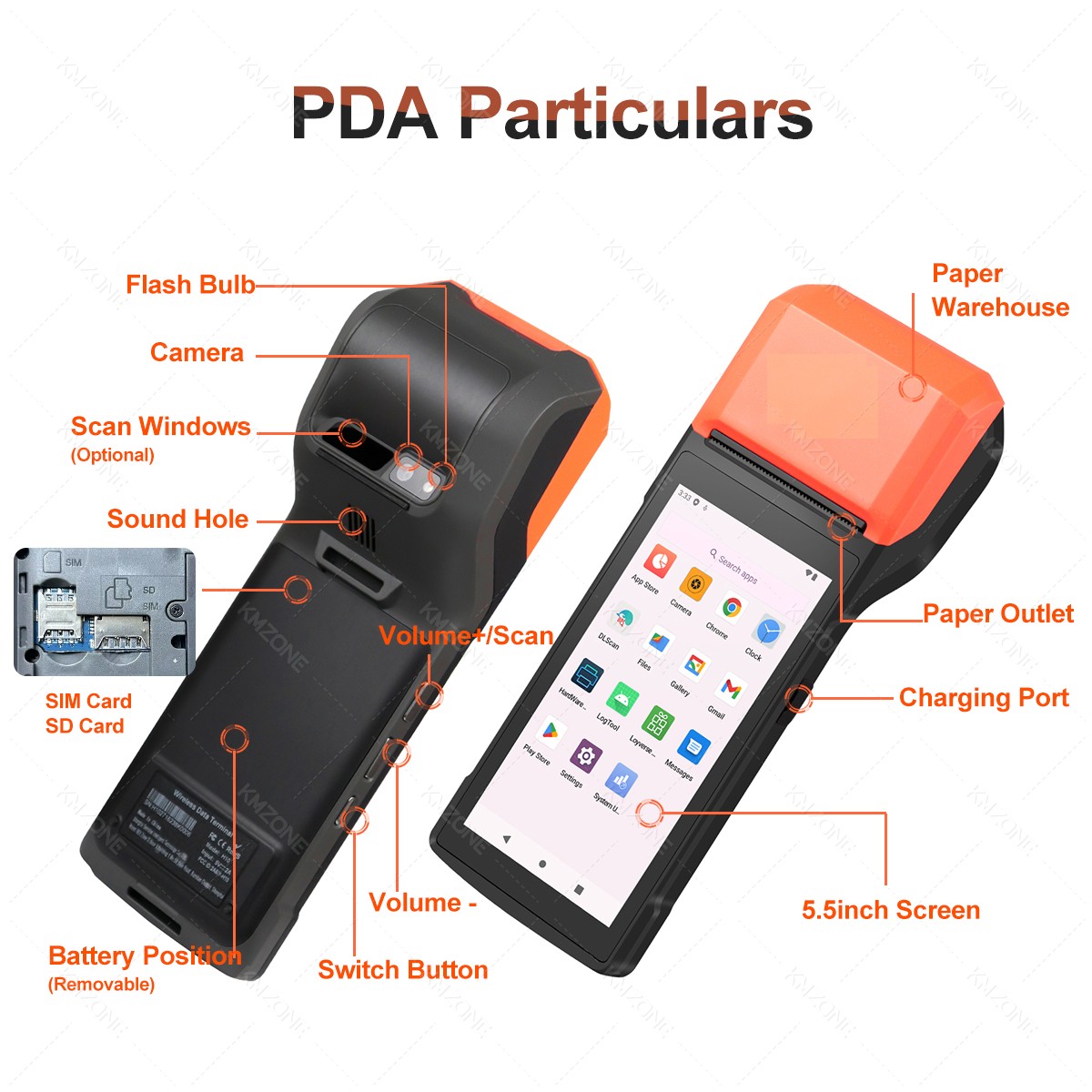 Impressora portátil android 13 - Handheld Pda Scanner Android Barcode avaliação e preço