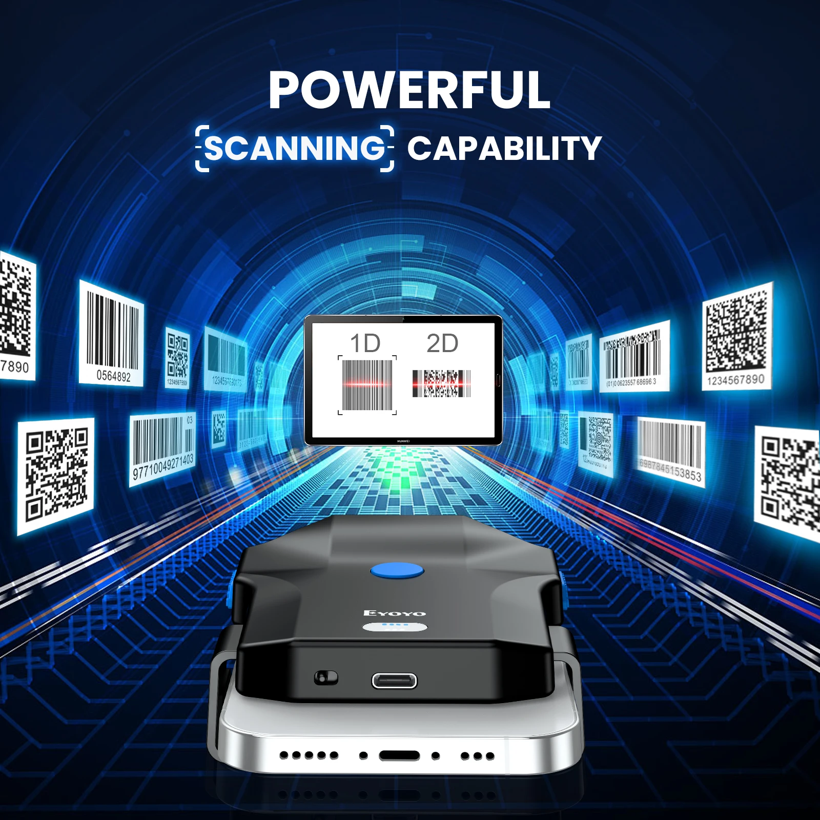 Eyoyo scanner de código de bar - Wireless Barcode Scanner 2D Qr Laser avaliação e preço