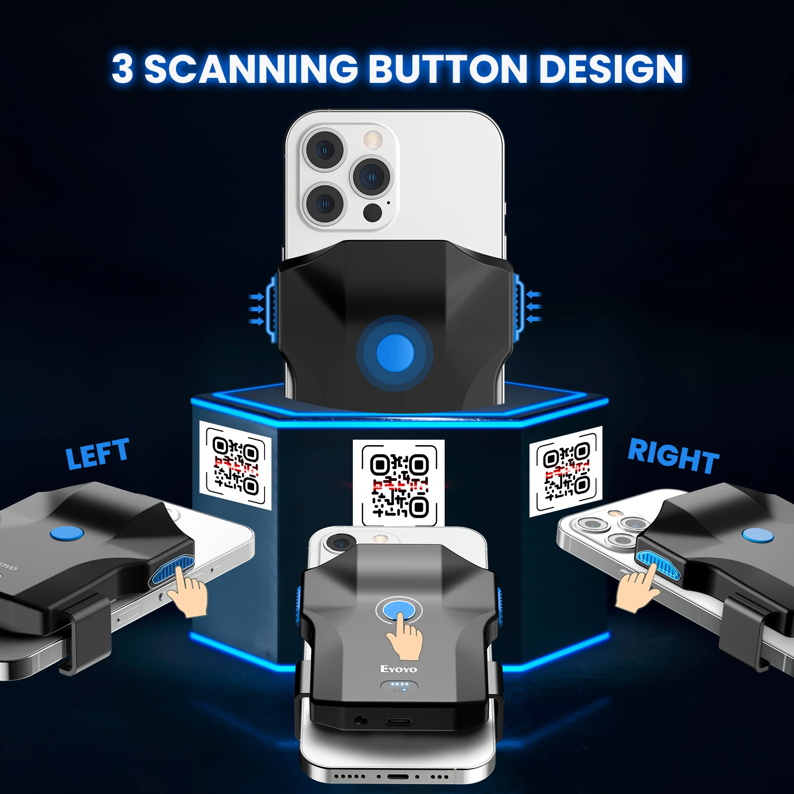 Eyoyo scanner de código de bar - Wireless Barcode Scanner 2D Qr Laser avaliação e preço
