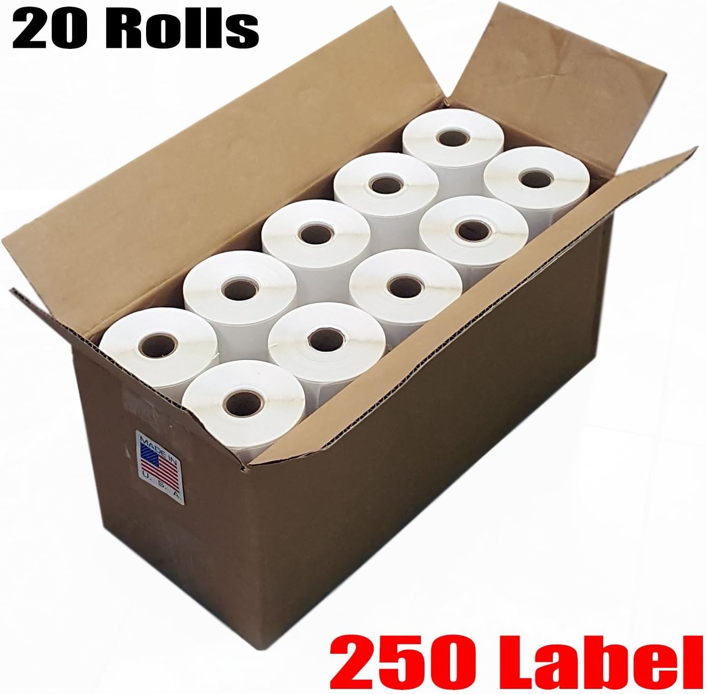 20 Rolos de 250 Etiquetas Térm - Thermal Shipping Label Roll 4X6 500 avaliação e preço