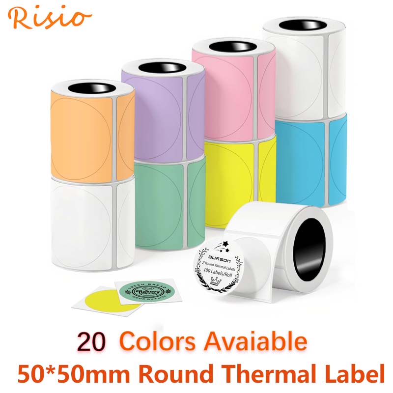 Rolo de etiquetas térmicas red - Round Sticker Thermal Labels Colored avaliação e preço