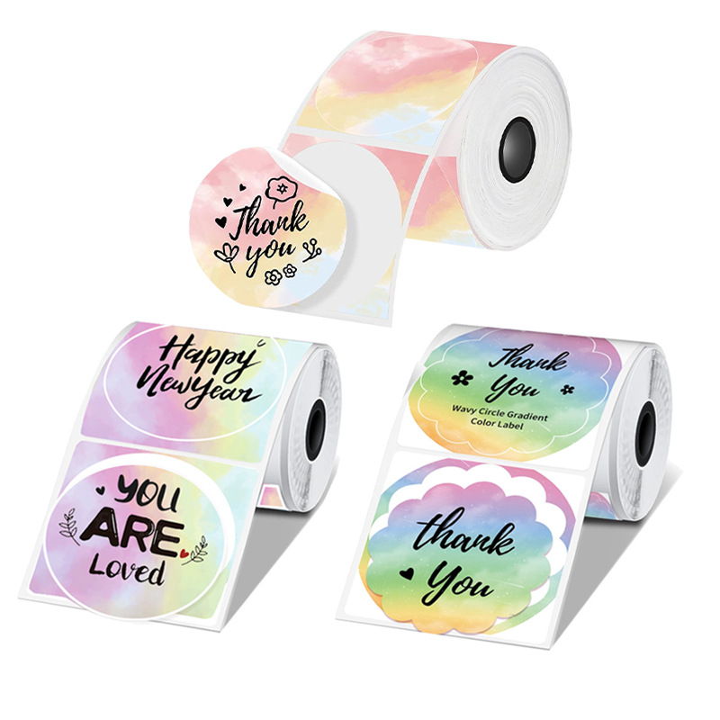 3 Rolos de Etiquetas Coloridas - Round Sticker Thermal Labels Colored avaliação e preço