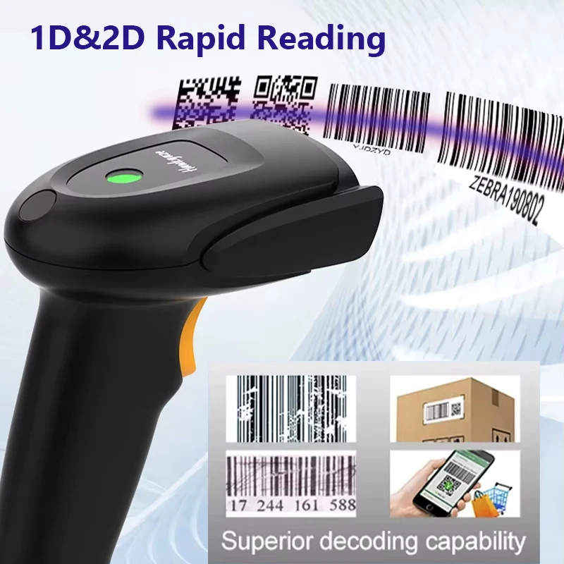 Leitor de Código de Barras Por - Wireless Barcode Scanner 2D Qr Laser avaliação e preço