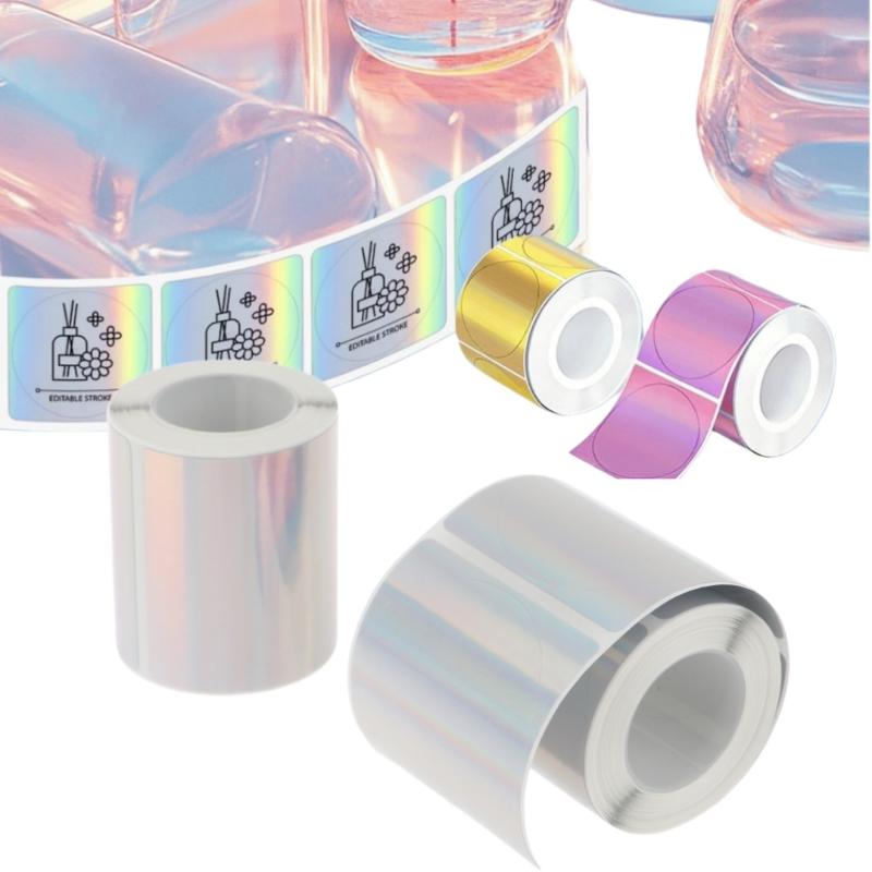 1 Rolo de Etiquetas Prateadas/ - Round Sticker Thermal Labels Colored avaliação e preço