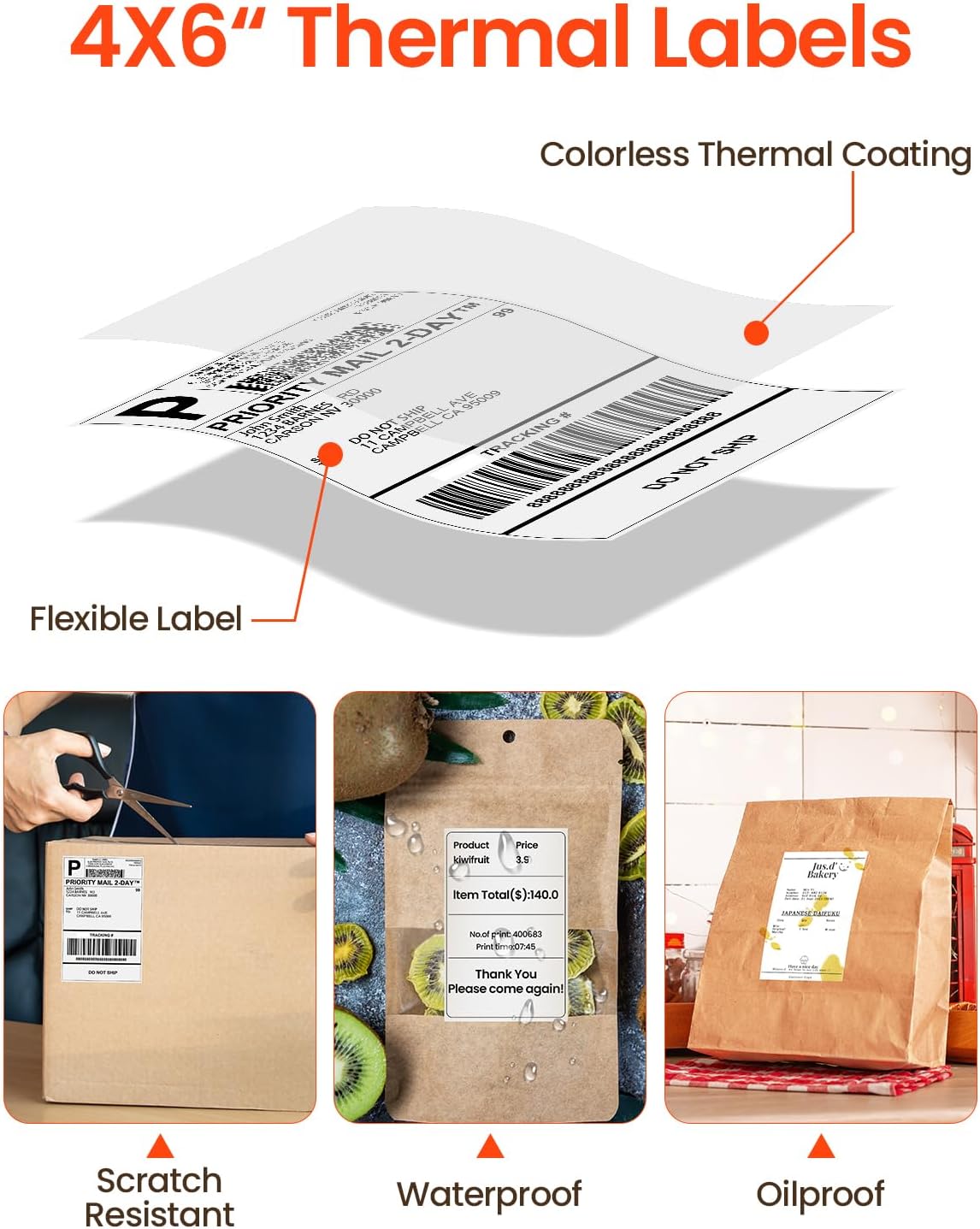 Etiquetas Térmicas Brancas 4x6 - Thermal Label Printer 4X6 Shipping avaliação e preço