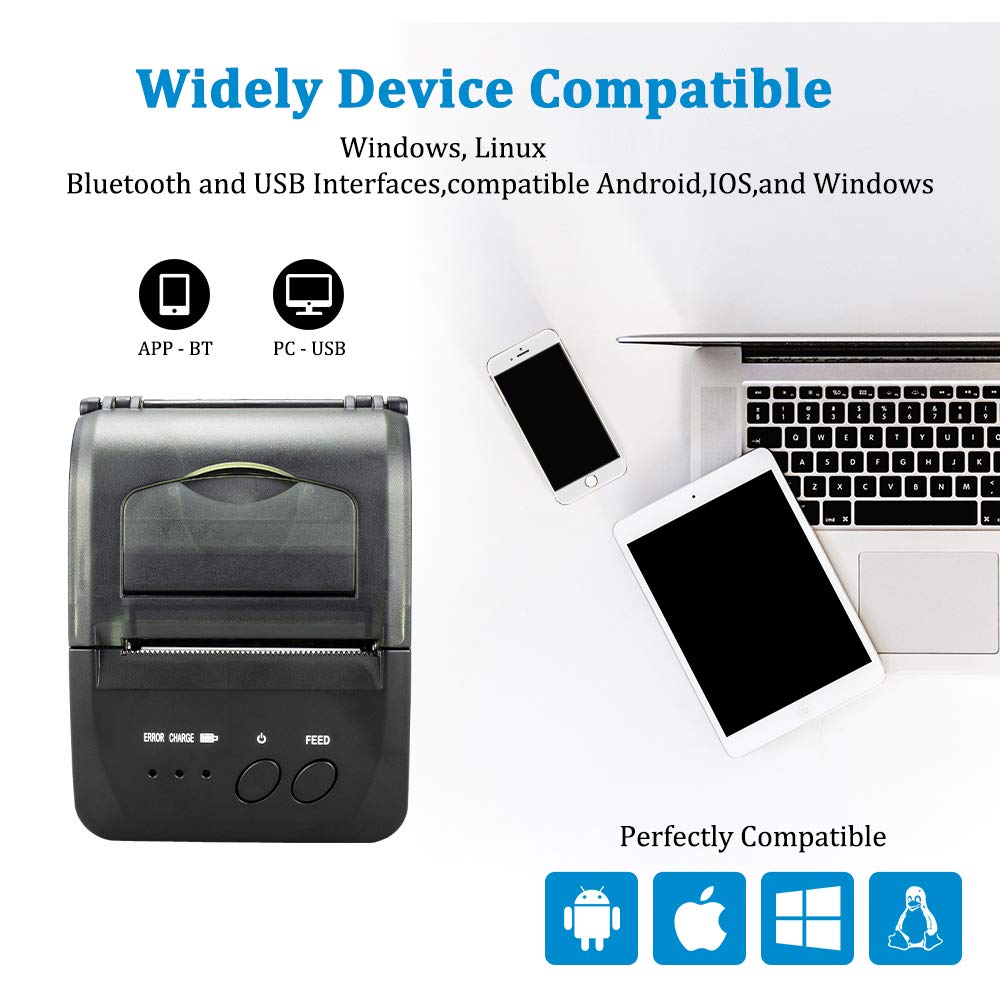 Impressora térmica portátil mi - Bluetooth Portable Thermal Receipt Printer 58Mm avaliação e preço