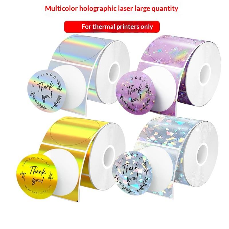 1 Rolo de Etiquetas Prateadas/ - Round Sticker Thermal Labels Colored avaliação e preço