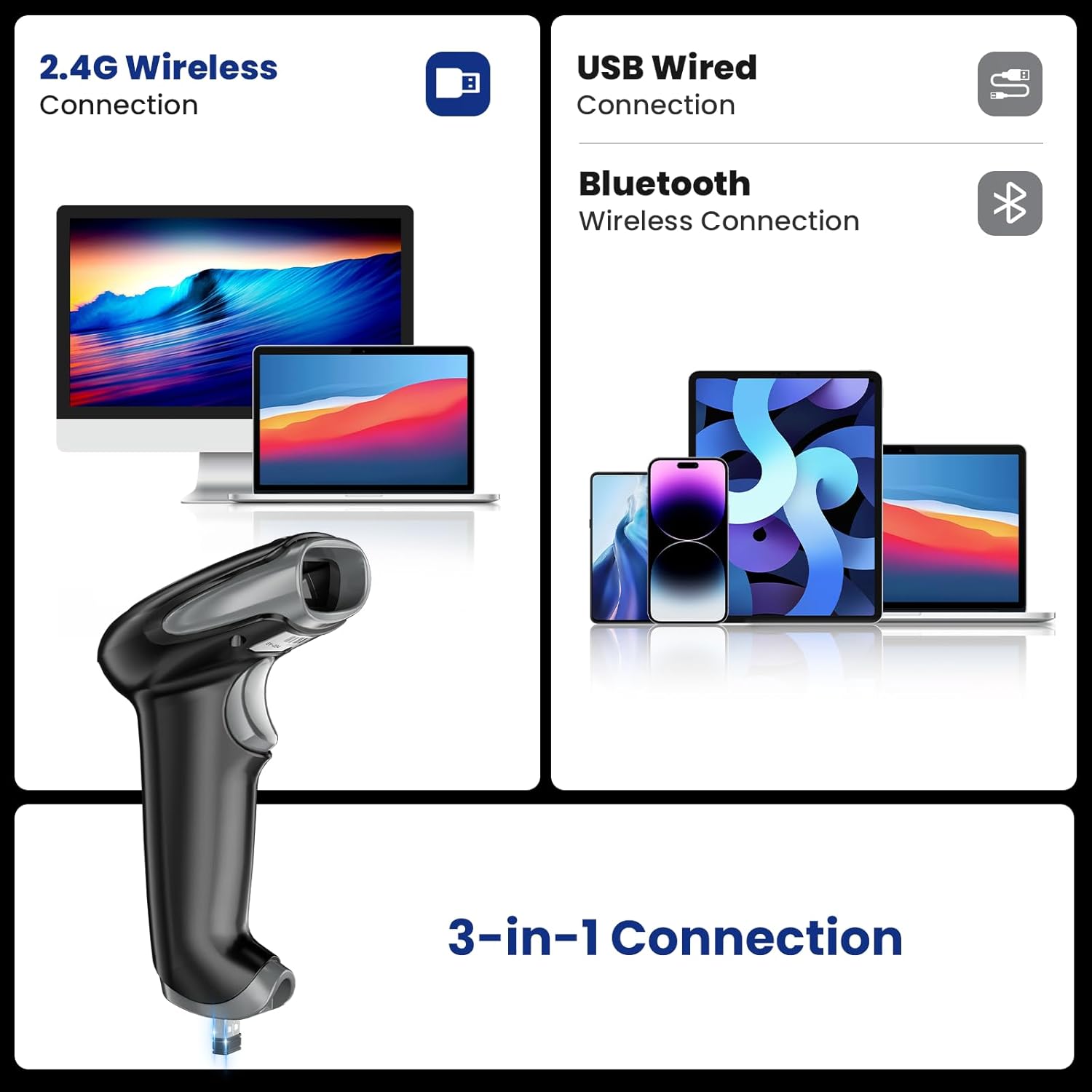 Eyoyo scanner de código de bar - Wireless Barcode Scanner 2D Qr Laser avaliação e preço