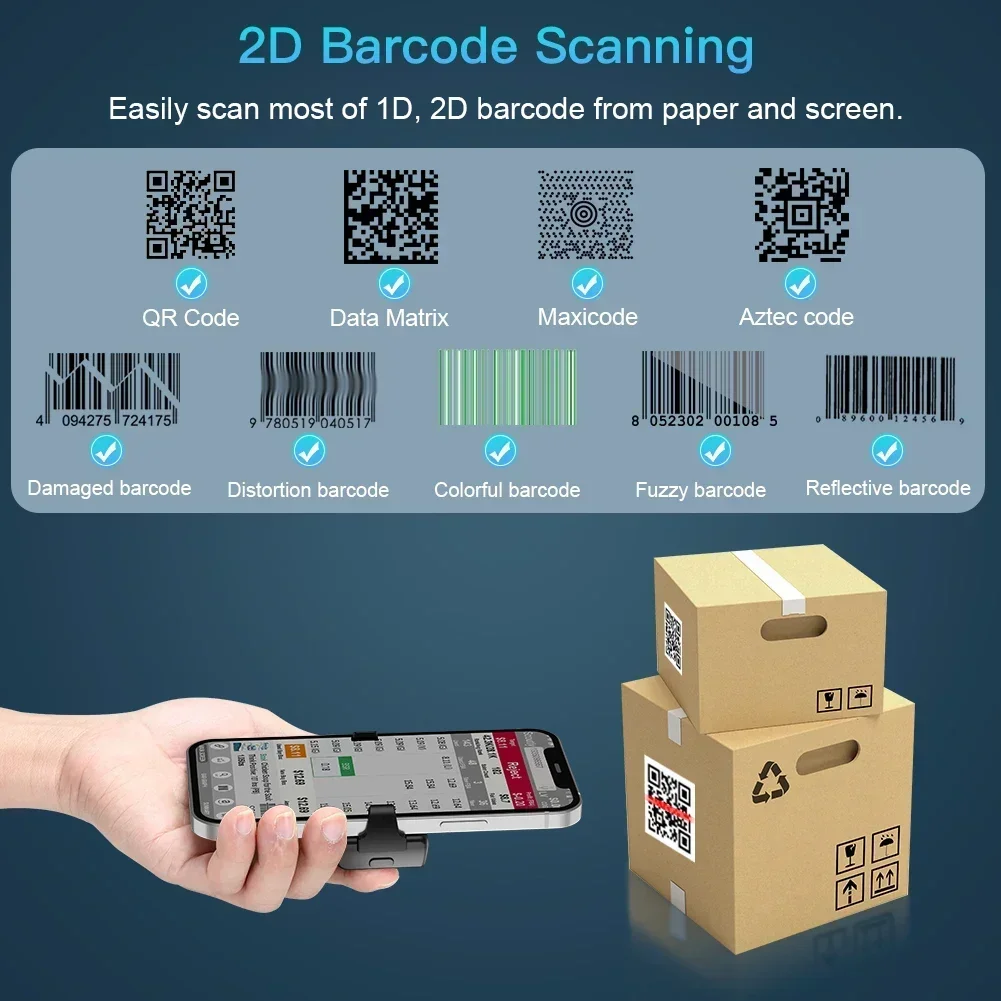 Eyoyo EY-022 2D Bluetooth Scan - Wireless Barcode Scanner 2D Qr Laser avaliação e preço