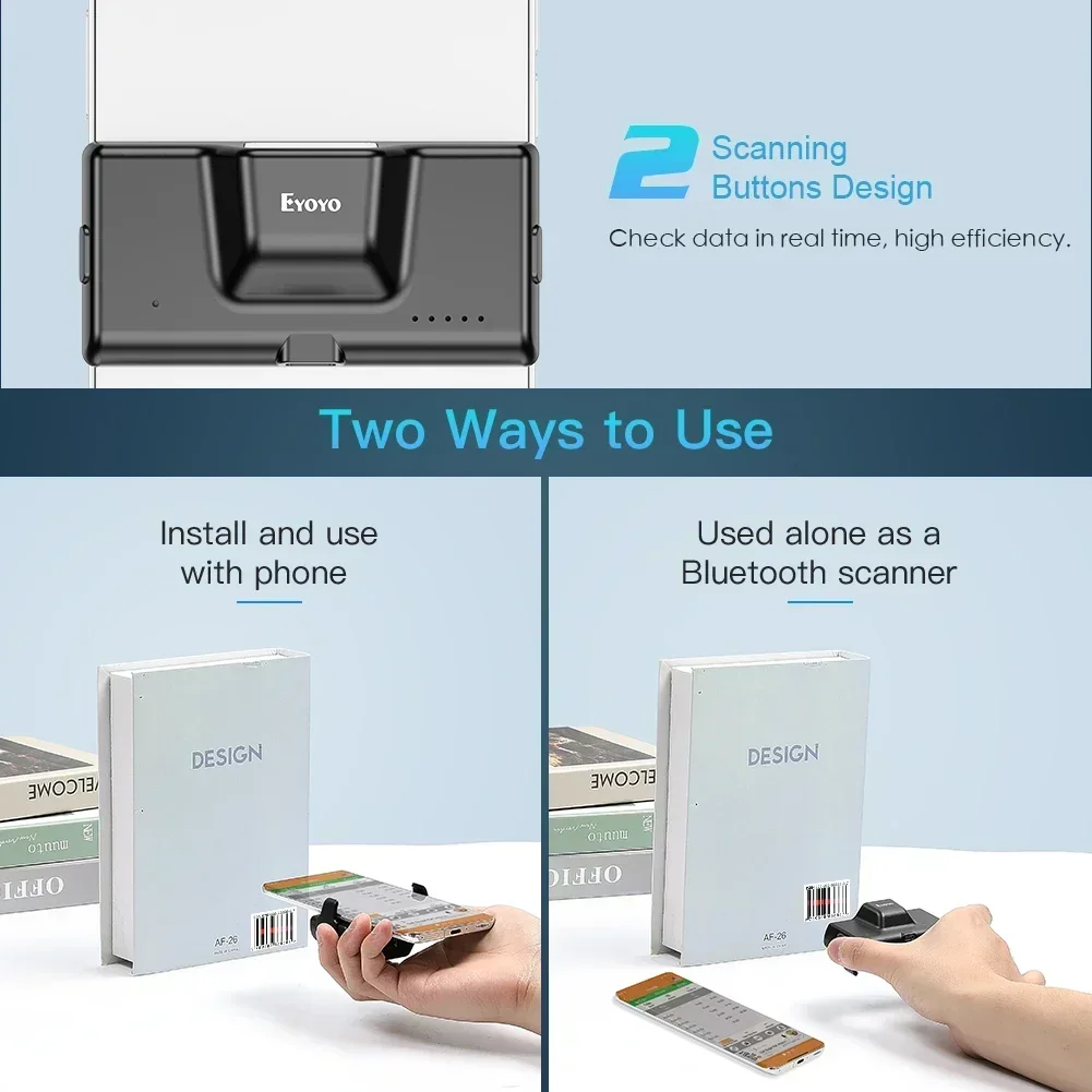 Eyoyo EY-022 2D Bluetooth Scan - Wireless Barcode Scanner 2D Qr Laser avaliação e preço