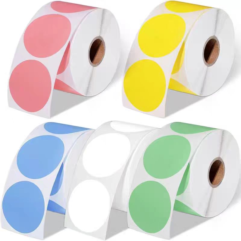 Papel de etiqueta térmica colo - Round Sticker Thermal Labels Colored avaliação e preço