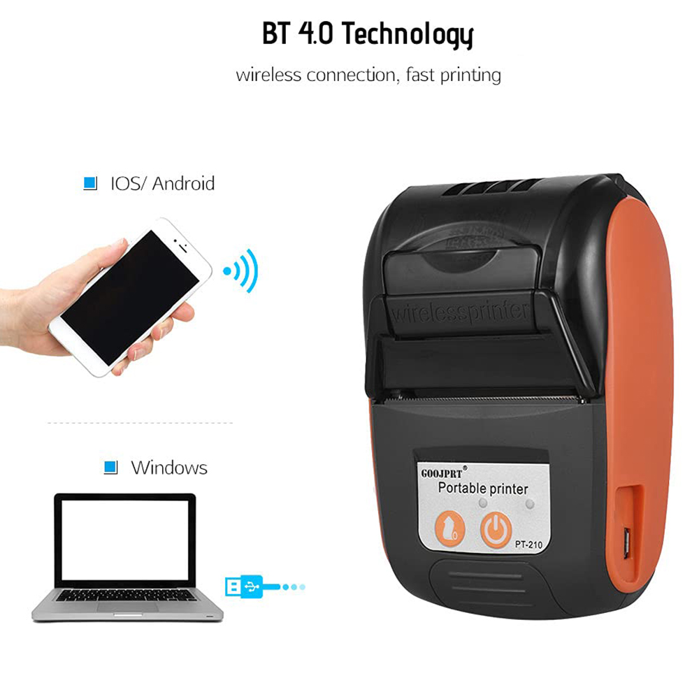Mini impressora térmica portát - Bluetooth Portable Thermal Receipt Printer 58Mm avaliação e preço